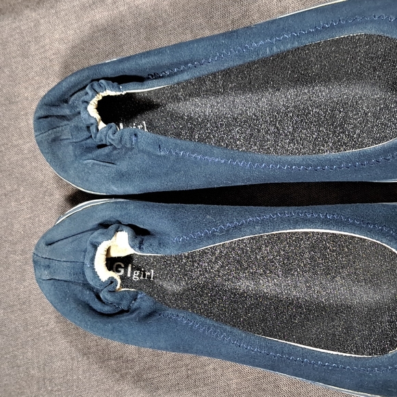 Zigi Girl Navy Blue Nubuck Suede Leather Slip Ons VG- US 7.5 - Picture 6 of 16